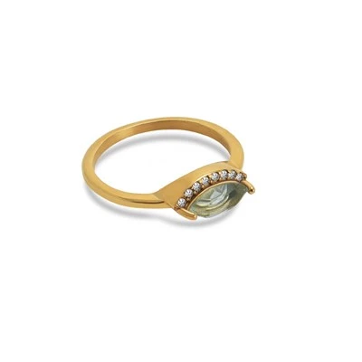Bague délicate en acier inoxydable contre le mauvais œil