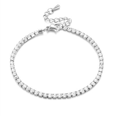 Bracelet tennis en acier inoxydable