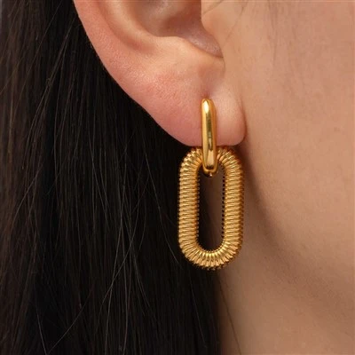Boucles d'oreilles à double maillon
