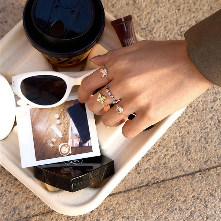 Adjustable Zircon Band Rings price