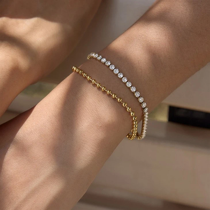 CZ Bead Tennis Bracelet factory