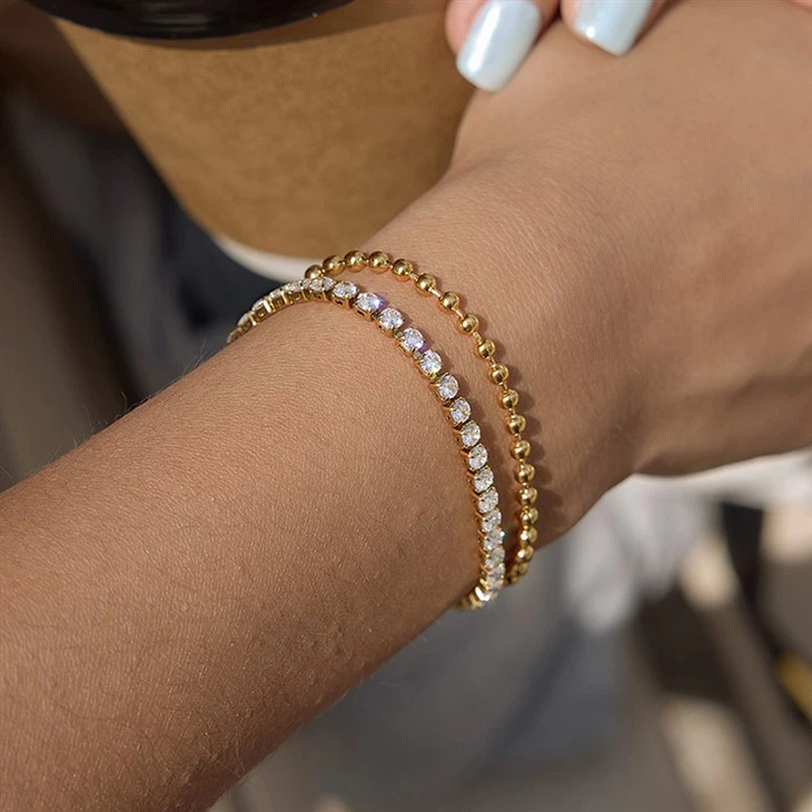 Bracelet de tennis en perles CZ