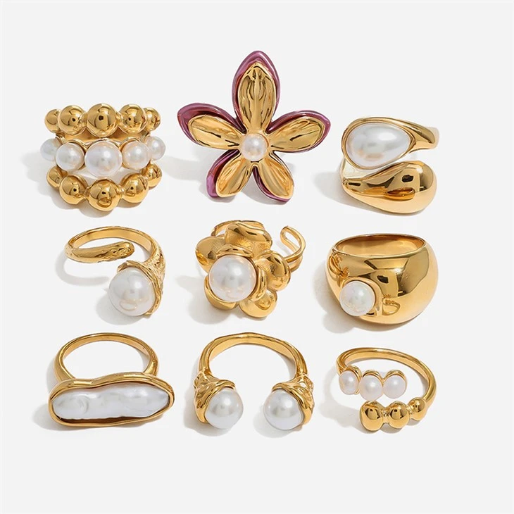 Bague Perle Fleur