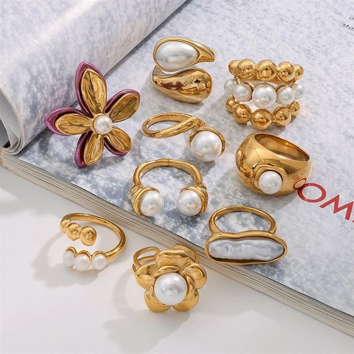 Flower Pearl Ring high quality