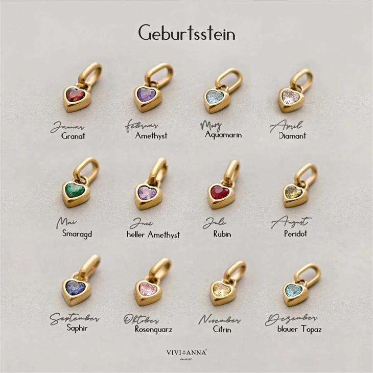 Heart Birthstone Pendant Charms suppliers