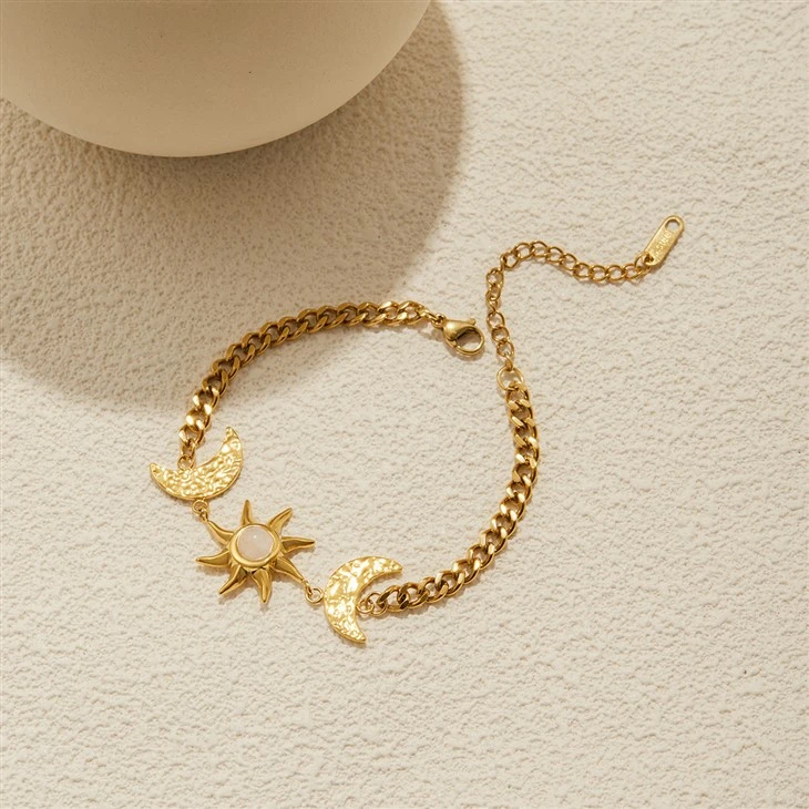Bracelet Pierre de Lune Soleil Lune