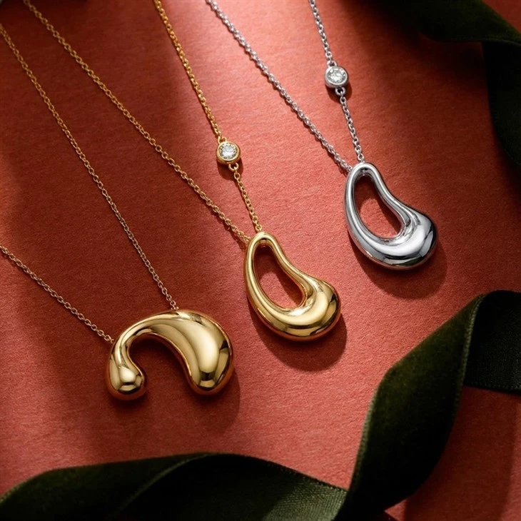 Organic Teardrop Pendant Necklace suppliers