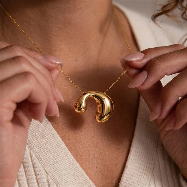 Organic Teardrop Pendant Necklace factory