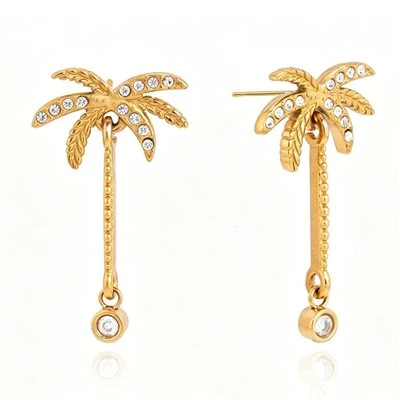 Boucle d'oreille à breloque palmier