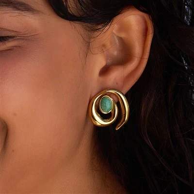Boucles d'oreilles à tige en pierre d'Amazonie