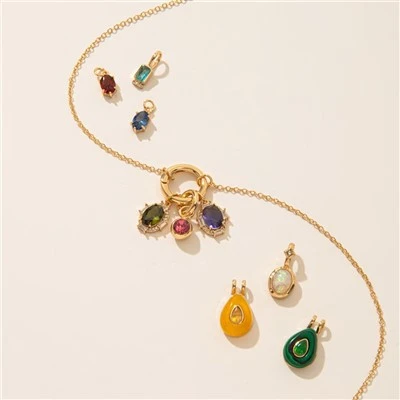 Collier à breloques avec pierre de naissance pour maman