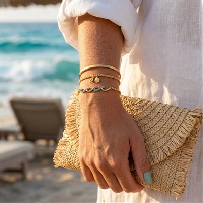 Bracelet vague océan bleu