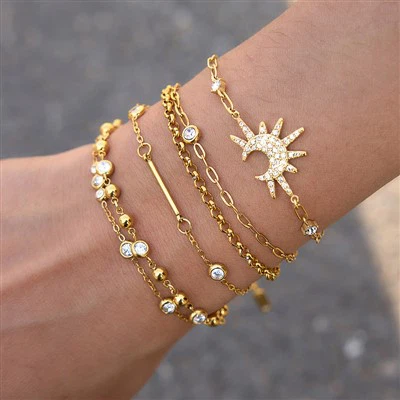 Bracelets en Zircon à breloque céleste