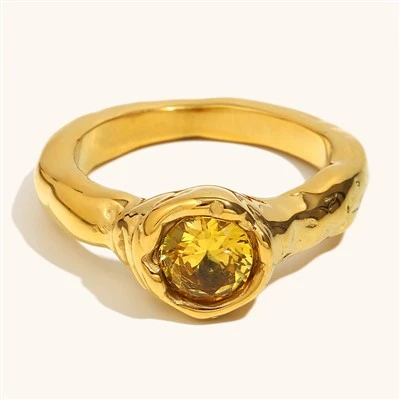 Bague fondue Champagne CZ