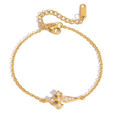 Bracelet à breloques croix en zircon