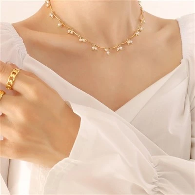 Collier de cou de perles délicat