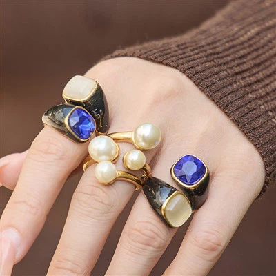 Bague Double Perle