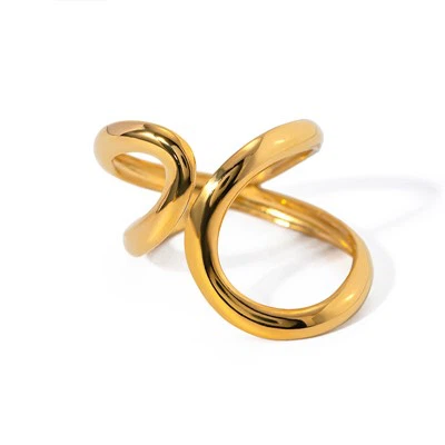 Bague en acier inoxydable irrégulière avec nœud