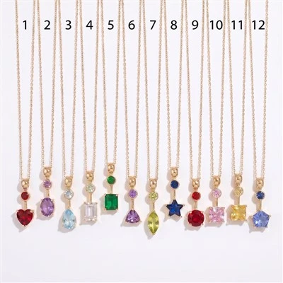 Collier pendentif CZ multi-formes