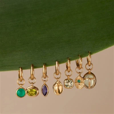 Breloque en pierre précieuse en acier inoxydable