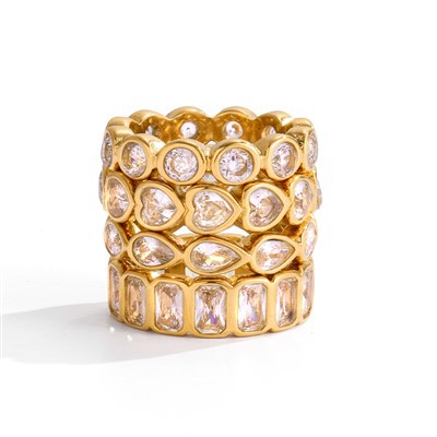 Bague d'éternité cœur en acier inoxydable