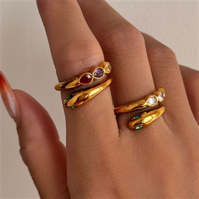 Bague serpent minimaliste en acier inoxydable