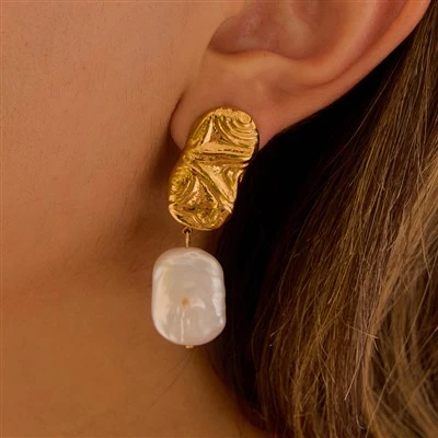 Gouttes de perles baroques texturées