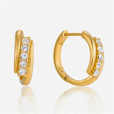 Boucle d'oreille créoles unique en CZ