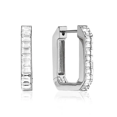 Boucles d'oreilles rectangulaires en zircon uniques