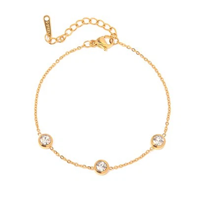 Bracelet Zircon Blanc Plaqué Or