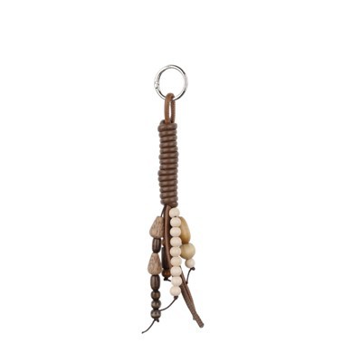 Porte-clés de charme de perles en bois|Accessoire bonne chance