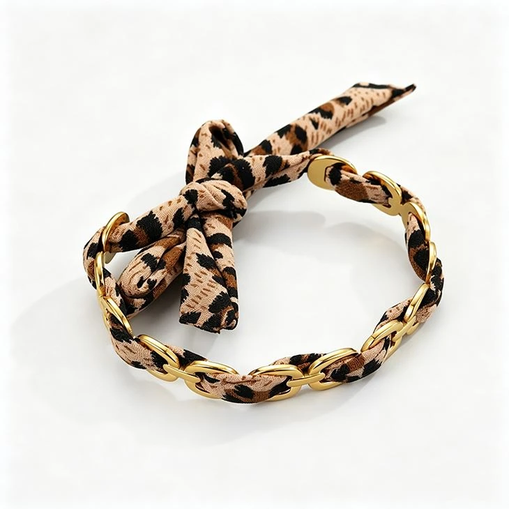 Bracelet à maillons foulard en acier inoxydable