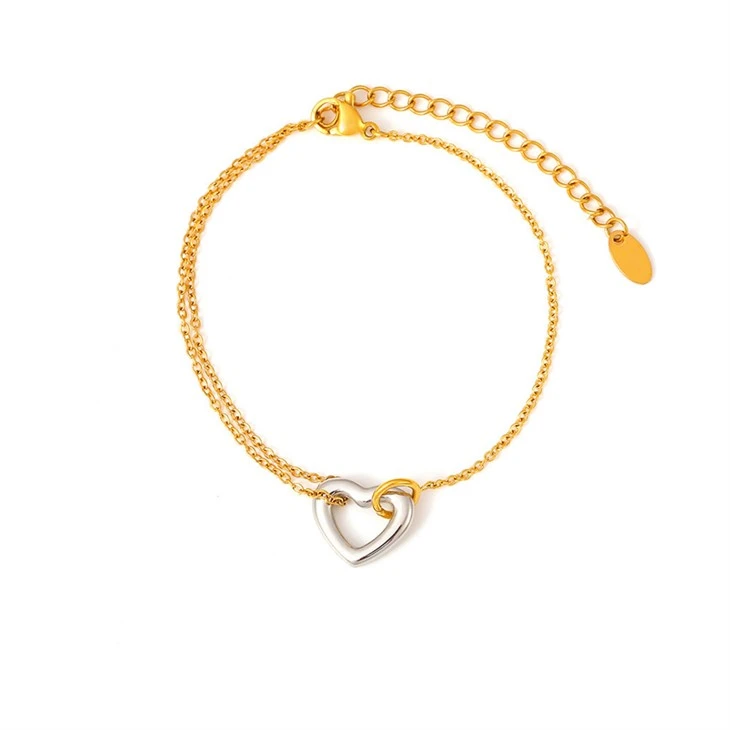Bracelet Coeur Bicolore