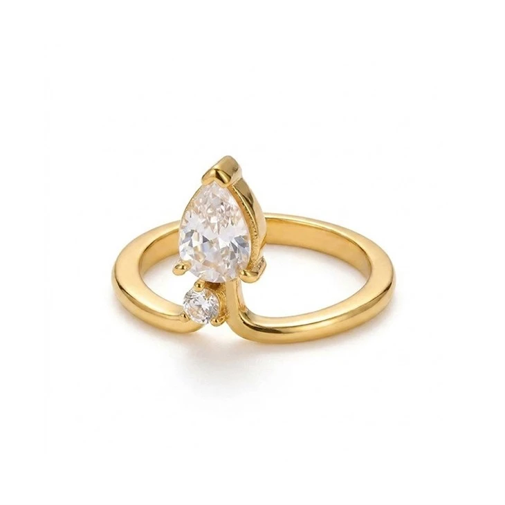 Wide Band Two Stone CZ Ring best